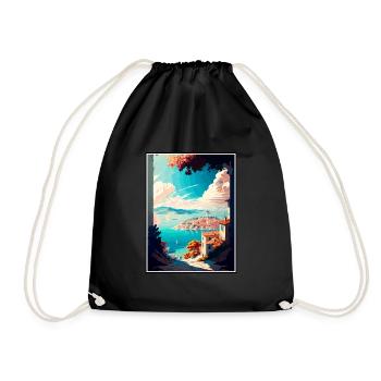 Split Kroatien Vintage Reiseposter WPA Souvenir - Turnbeutel - Schwarz - Vorne