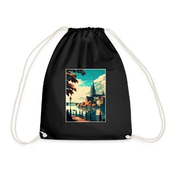 Constance Allemagne Vintage voyage affiche Souvenir - Sac de sport léger - noir - Devant