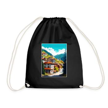 Artvin Türkei Vintage Reiseposter WPA Souvenir - Turnbeutel - Schwarz - Vorne