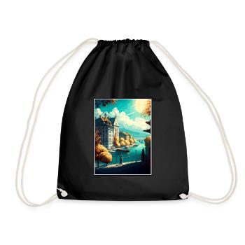 Genève Suisse Vintage voyage affiche Souvenir - Sac de sport léger - noir - Devant