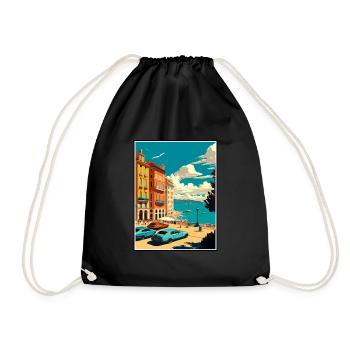 Trieste Italie Vintage voyage affiche WPA Souvenir - Sac de sport léger - noir - Devant