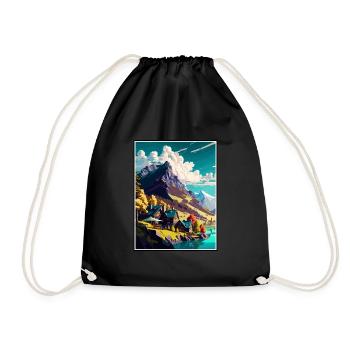 Valais Suisse Vintage voyage affiche Souvenir - Sac de sport léger - noir - Devant