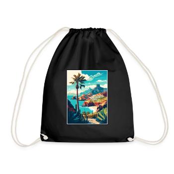 Gran Canaria Espagne Vintage voyage affiche Souvenir - Sac de sport léger - noir - Devant