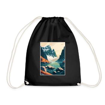 Bodo Norwegen Norwegischer Vestfjord Reiseposter - Turnbeutel - Schwarz - Vorne