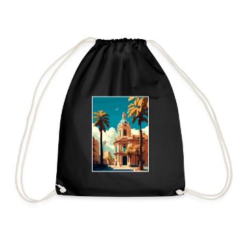 Valencia Spanien Vintage Reiseposter WPA Souvenir - Turnbeutel - Schwarz - Vorne
