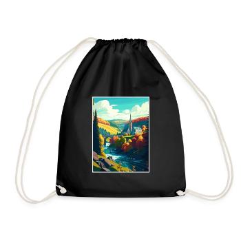 Ardennes France Vintage Travel Poster WPA Souvenir - Drawstring Bag - black - Front