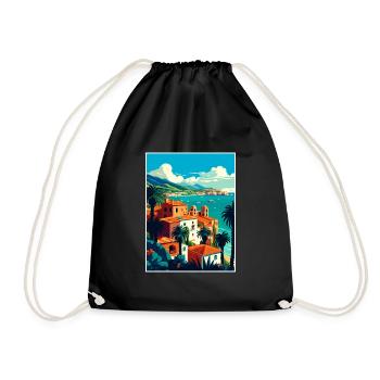 Sicile Italie Décoration Vintage Voyage Affiche WPA - Sac de sport léger - noir - Devant