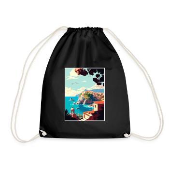 Rhodes Grèce Décoration Vintage Voyage Affiche WPA - Sac de sport léger - noir - Devant