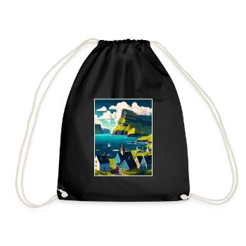 Île Féroé Danemark Les îles Affiche de voyage - Sac de sport léger - noir - Devant