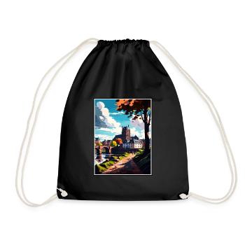 Trier Germany Vintage Travel Poster WPA Souvenir - Drawstring Bag - black - Front