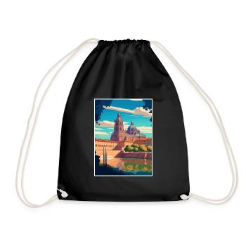 Salamanque Espagne Vintage voyage affiche WPA Souvenir - Sac de sport léger - noir - Devant