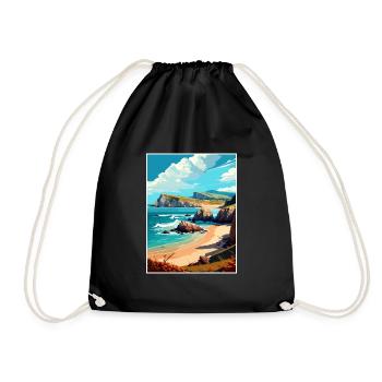 Cantabrie Espagne Vintage voyage affiche WPA Souvenir - Sac de sport léger - noir - Devant