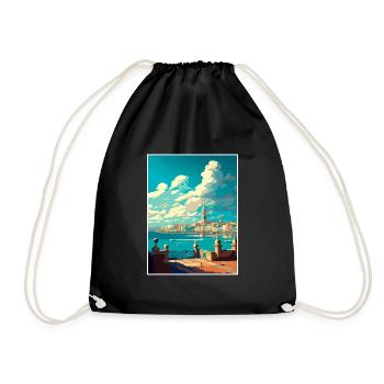 Cadix Espagne Vintage voyage affiche WPA Souvenir - Sac de sport léger - noir - Devant