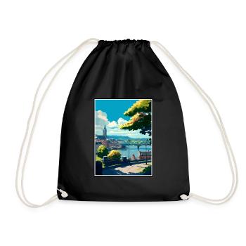 Koblenz Germany Vintage Travel Poster WPA Souvenir - Drawstring Bag - black - Front