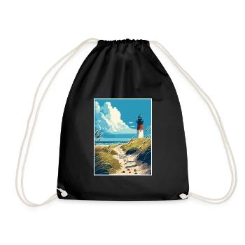 Île de Sylt Allemagne Vintage voyage affiche Souvenir - Sac de sport léger - noir - Devant