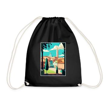 Siena Italien Dekoration Vintage Reiseposter WPA - Turnbeutel - Schwarz - Vorne