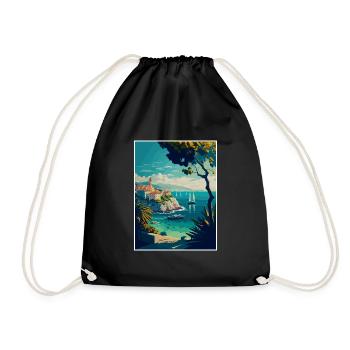 Antibes France Vintage Voyage Affiche WPA Souvenir - Sac de sport léger - noir - Devant