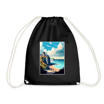 Normandie France Vintage voyage affiche WPA Souvenir - Sac de sport léger - noir - Devant