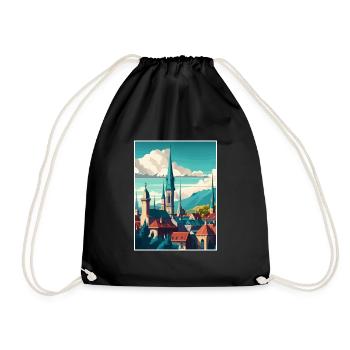 Berne Suisse Vintage voyage affiche Souvenir - Sac de sport léger - noir - Devant