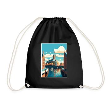 Hambourg Allemagne Vintage voyage affiche WPA Souvenir - Sac de sport léger - noir - Devant