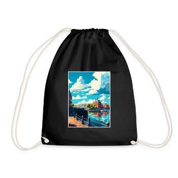 Göteborg Suède Vintage voyage affiche Souvenir - Sac de sport léger - noir - Devant
