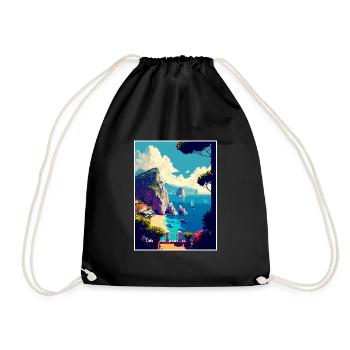 Capri Italie Décoration Vintage Voyage Affiche WPA - Sac de sport léger - noir - Devant