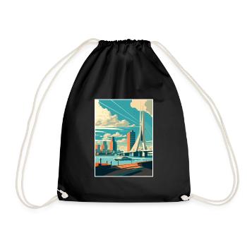 Rotterdam décoration Vintage voyage affiche WPA Art - Sac de sport léger - noir - Devant