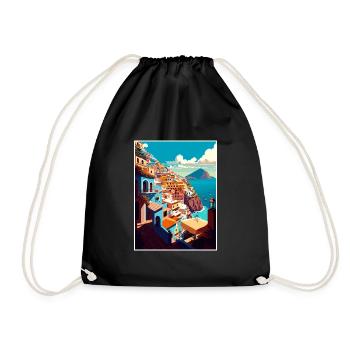 Positano Italie Vintage voyage affiche WPA Souvenir - Sac de sport léger - noir - Devant