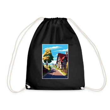 Route romantique Allemagne Vintage voyage affiche WPA - Sac de sport léger - noir - Devant