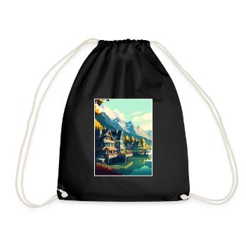 Interlaken Schweiz Vintage Reiseposter WPA - Turnbeutel - Schwarz - Vorne