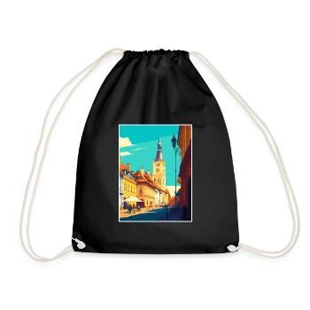 Sibui Roumanie Vintage voyage affiche WPA Souvenir - Sac de sport léger - noir - Devant