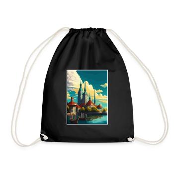 Malmö Schweden Vintage Reiseposter WPA Souvenir - Turnbeutel - Schwarz - Vorne