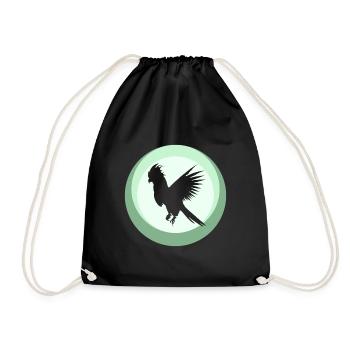 Vogel Kakadus Papagei - Turnbeutel - Schwarz - Vorne