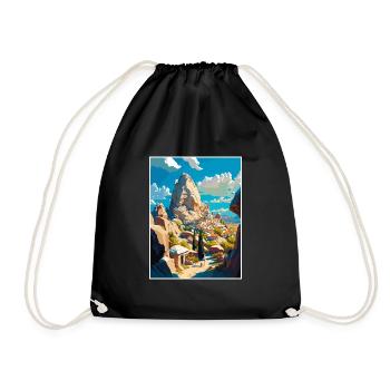 Göreme Türkei Vintage Reiseposter WPA Souvenir - Turnbeutel - Schwarz - Vorne