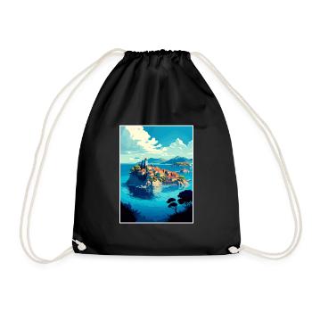 Île de Ciovo Croatie Vintage voyage affiche WPA Art - Sac de sport léger - noir - Devant