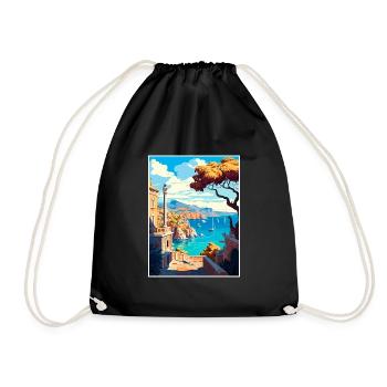 Rhodes Grèce Décoration Vintage Voyage Affiche WPA - Sac de sport léger - noir - Devant