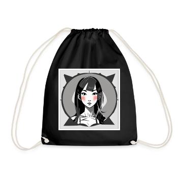 Fille Manga Rougissante - Sac de sport léger - noir - Devant