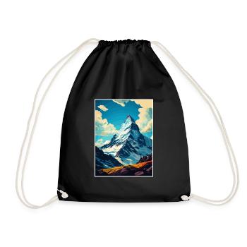 Cervin Suisse Vintage Affiche de voyage WPA - Sac de sport léger - noir - Devant