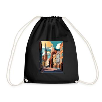 Cracovie Pologne Vintage voyage affiche WPA Souvenir - Sac de sport léger - noir - Devant