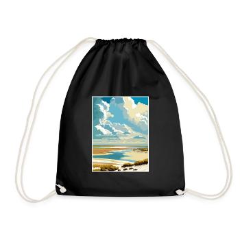 Mer des Wadden Pays-Bas Vintage voyage affiche WPA - Sac de sport léger - noir - Devant
