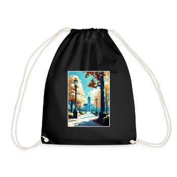Brussels Park Belgium Vintage Travel Poster WPA - Drawstring Bag - black - Front