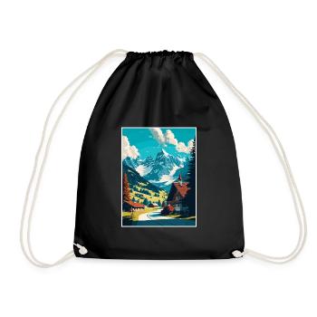 Gstaad Suisse Vintage Voyage Poster Souvenir - Sac de sport léger - noir - Devant