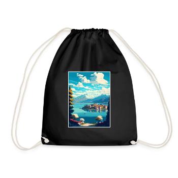 Lago Maggiore Schweiz Vintage Reiseposter - Turnbeutel - Schwarz - Vorne