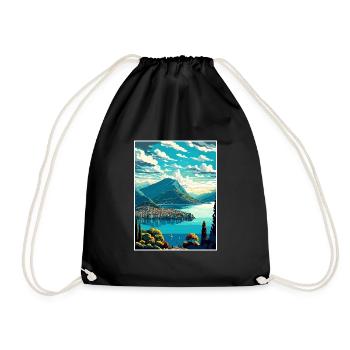 Lugano Suisse Vintage voyage affiche Souvenir - Sac de sport léger - noir - Devant