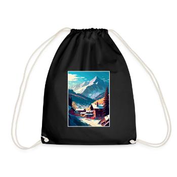 Seefeld Austria Vintage Travel Poster WPA Souvenir - Drawstring Bag - black - Front