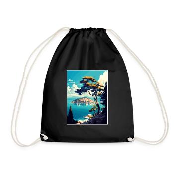 Vis Insel Kroatien Vintage Reiseposter Souvenir - Turnbeutel - Schwarz - Vorne