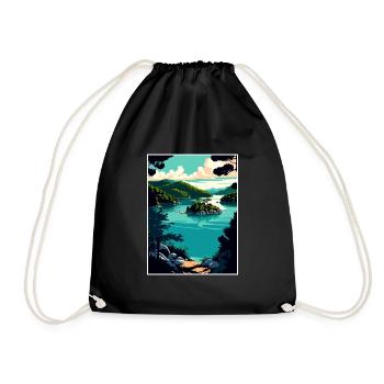 Mljet Nationalpark Kroatien Vintage Reiseposter - Turnbeutel - Schwarz - Vorne