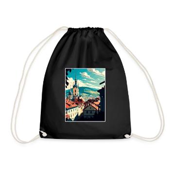 Graz Austria Vintage Travel Poster WPA Souvenir - Drawstring Bag - black - Front