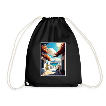 Naxos Greece Decoration Vintage Travel Poster WPA - Drawstring Bag - black - Front