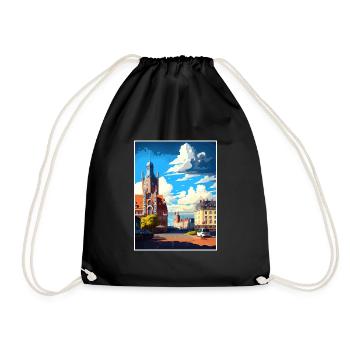 Ostrava Czech Republic Vintage Travel Poster WPA - Drawstring Bag - black - Front